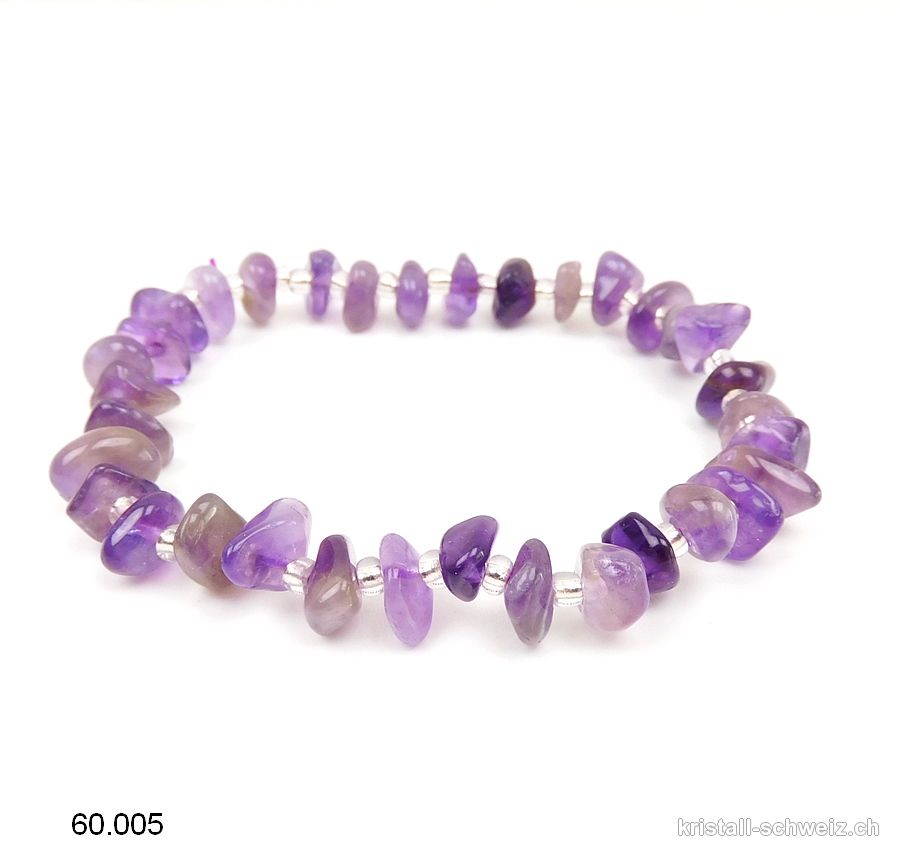 Armband Amethyst Barok, elastisch 16,5 - 17 cm. Grösse S