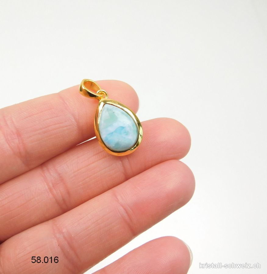 Anhänger Larimar aus 925 Silber vergoldet