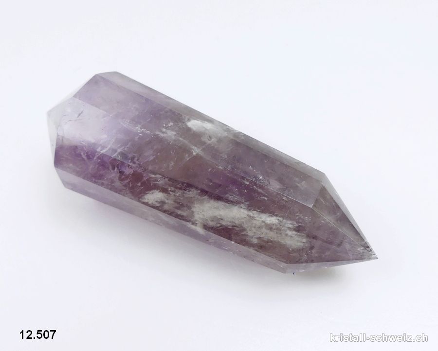 Vogel Amethyst Doppelender 12 Facetten, 10 x 3,5 cm. Einzelstück