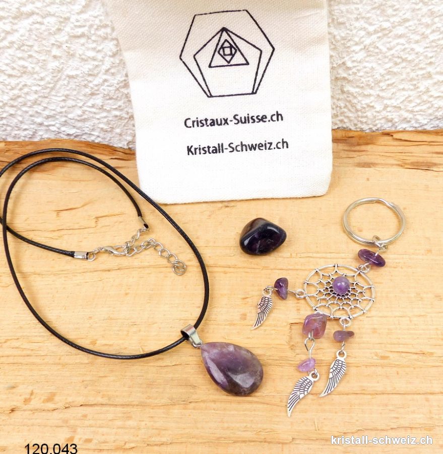 Set Amethyst - INNERER FRIEDEN. Sonderangebot mit Schlüsselanhänger