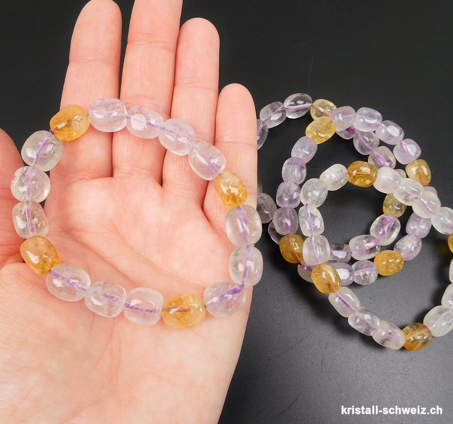 Armband Amethyst hell - Citrin 10-12 mm / 19,5 - 20 cm