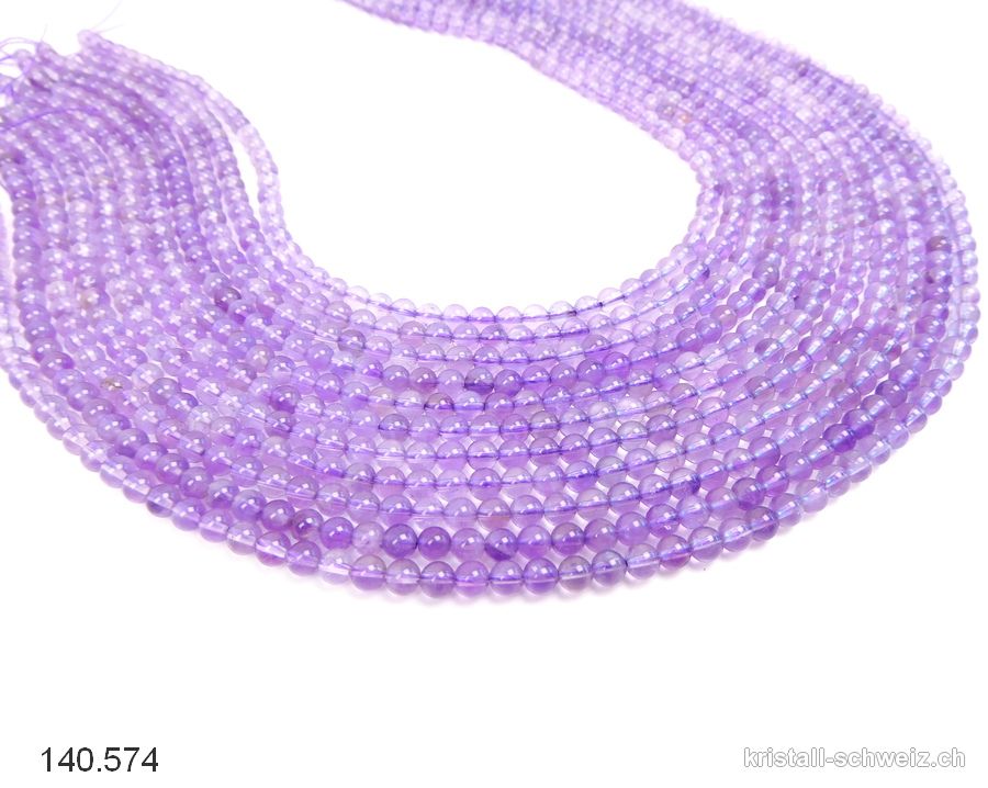 Strang Amethyst 4,5 mm / 39 cm, ca. 92 Kugeln, Hellfarbe