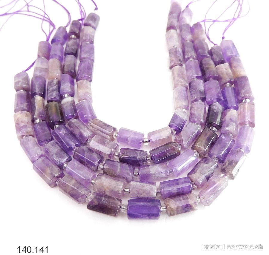 Halb-Strang Amethyst, Röhrchen facettiert ca. 16 Steine