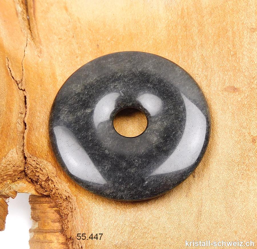 Obsidian gold-silber-schwarz, Donut 5 cm 