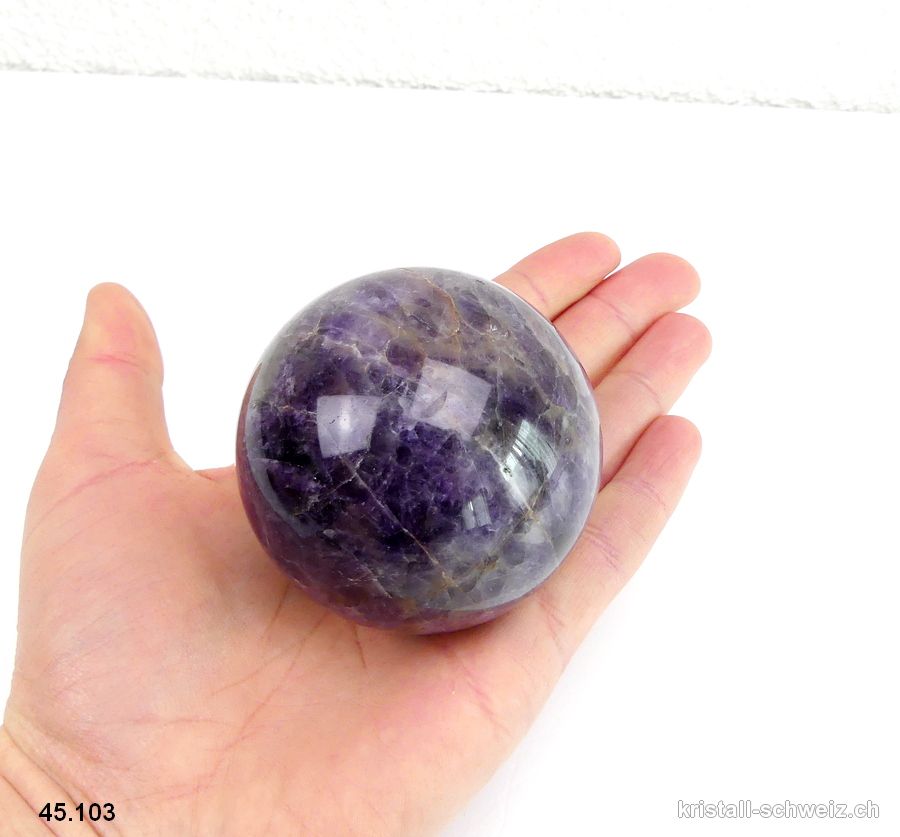 Kugel Amethyst-Quarz Ø 6,1 cm. Einzelstück 320 Gramm