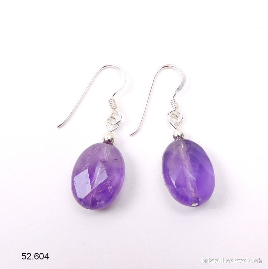 Ohrhänger Amethyst oval facettiert aus 925er Silber