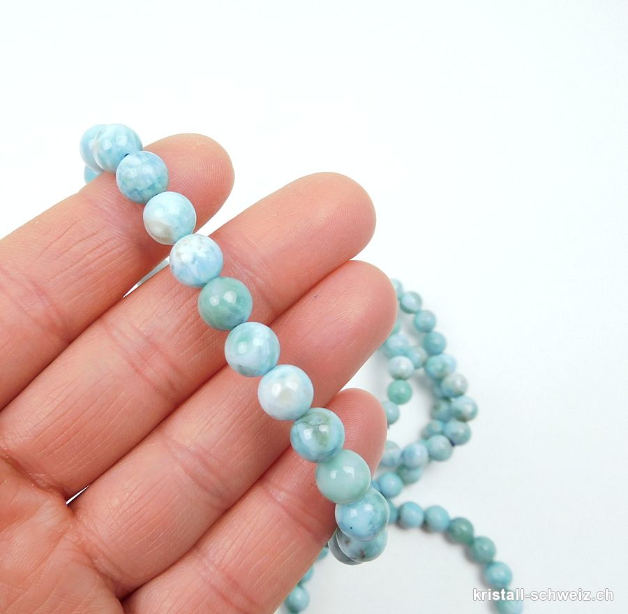 Armband Larimar blau-grün 7,5-7,8 mm / 18 cm. Sonderangebot