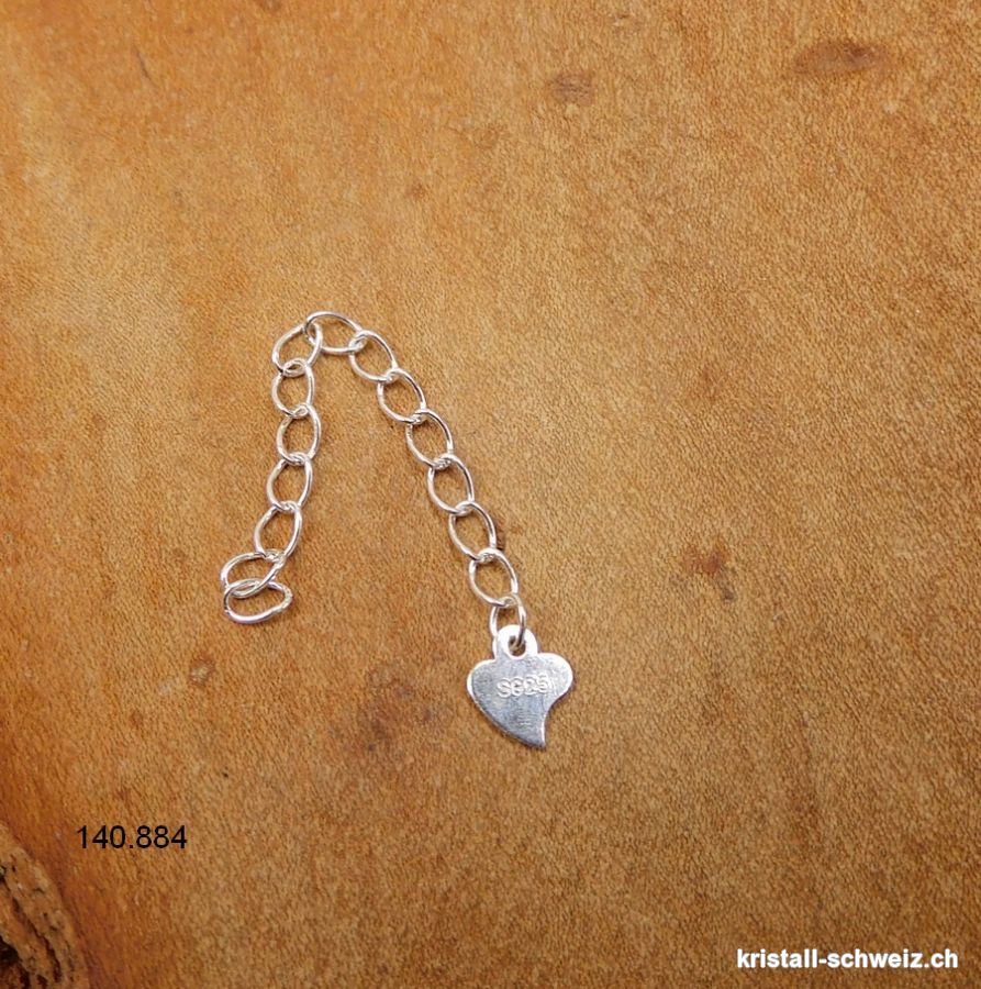Verlängerungskette mit Herz flach, aus 925 Silber. Sonderangebot