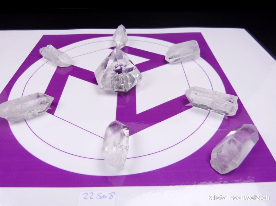 Reiki-Kit mit Salomonsiegel-Pyramid 3D. Einzelstück mit violettem Anthakarana Raster