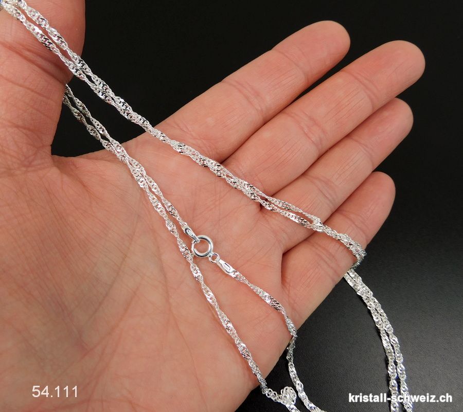 Verdrehte Kette aus 925 Silber, L. 80 cm