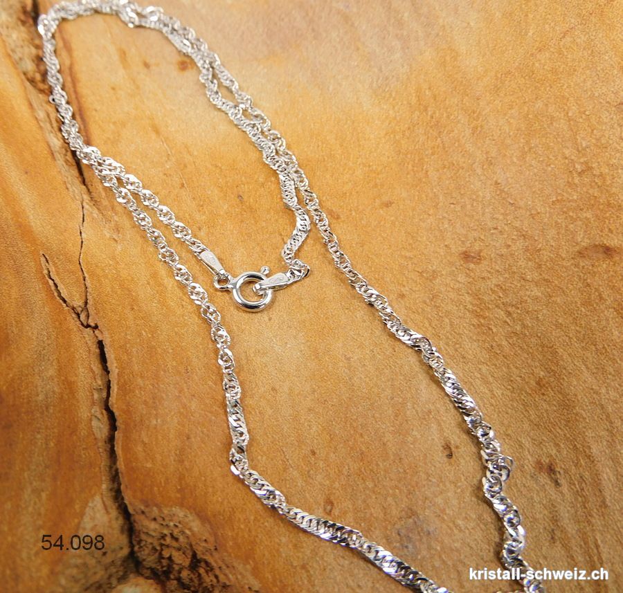 Verdrehte Kette aus 925 Silber, L.45 cm. RHODINIERT
