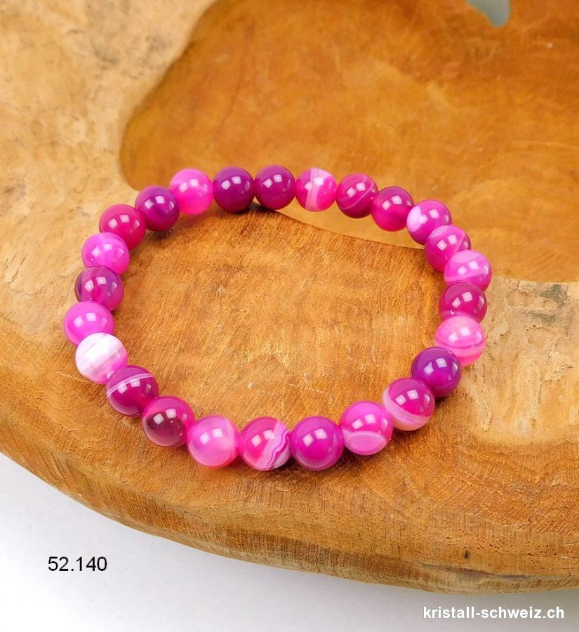 Armband Achat rose pink 8 mm / 18 - 18,5 cm