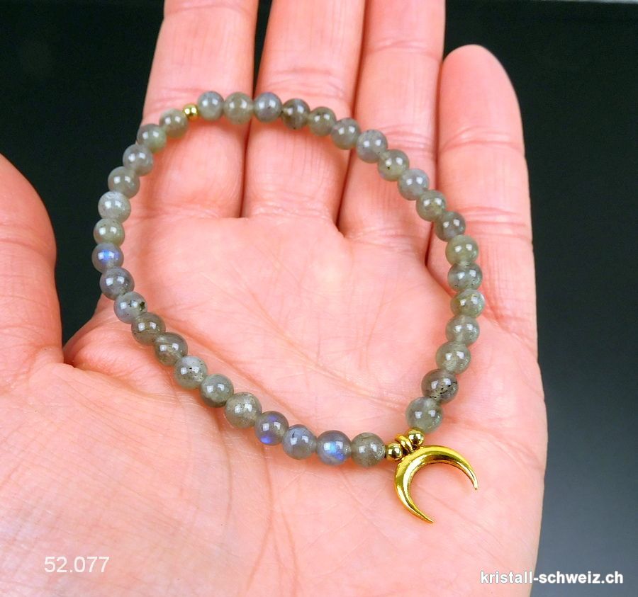 Armband Labradorit 5 mm / 18,5 cm mit MOND