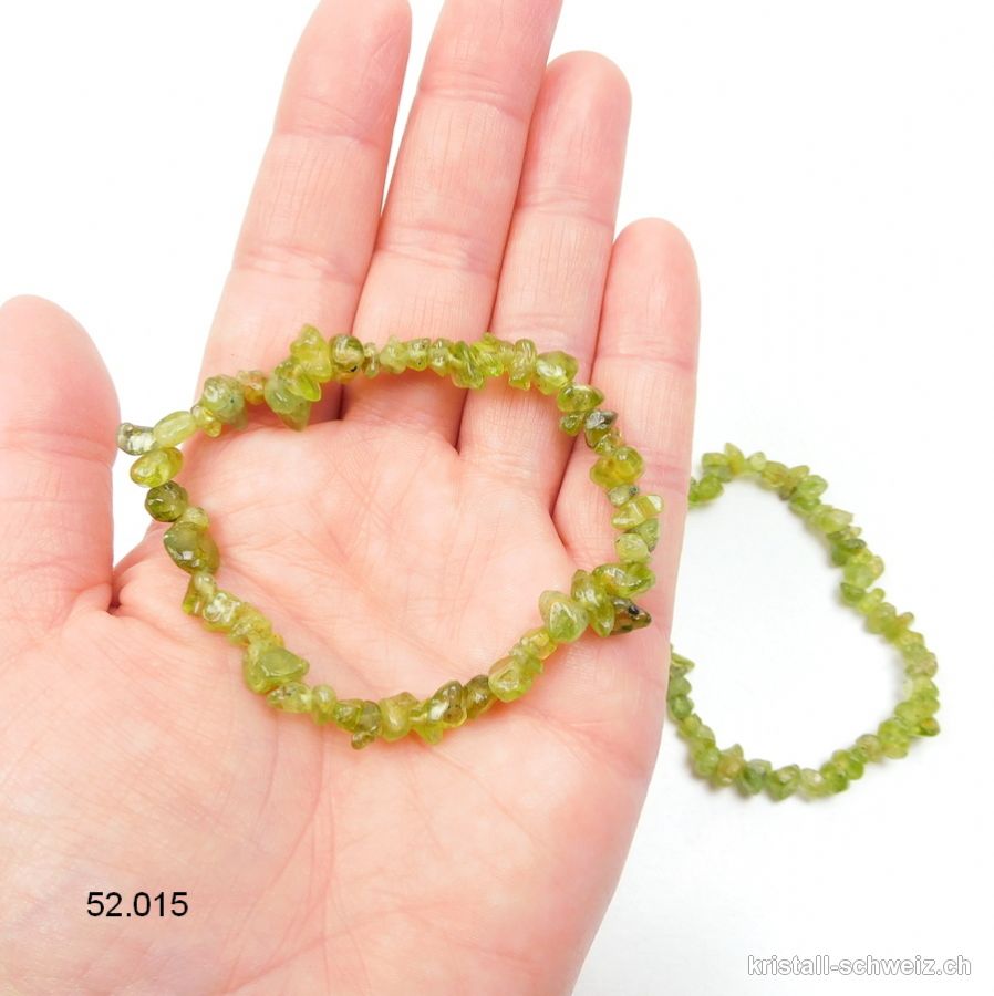 Armband Splitter Peridot - Olivin, elastisch 18,5 - 19 cm. SONDERANGEBOT