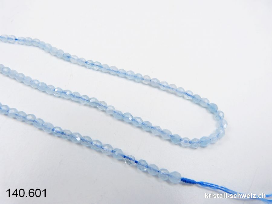 Strang Aquamarin 2,9 mm / 39 cm. A-Qual. FACETTIERT