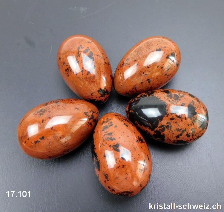 1 YONI Ei Obsidian Mahagoni 4,5 x 3 cm. Grösse L. Ungebohrt. SONDERANGEBOT