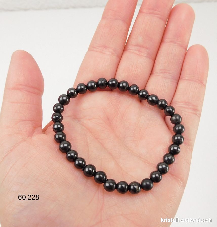 Armband Schungit 6 mm / 18,5 - 19 cm