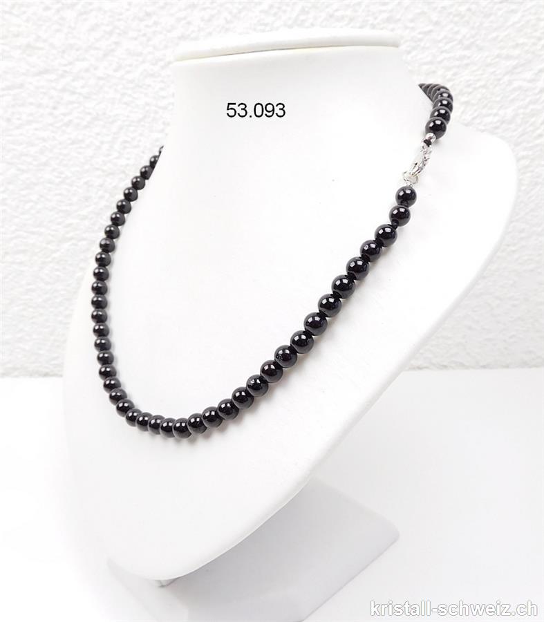 Halskette Turmalin schwarz 6,5 mm / 45 cm