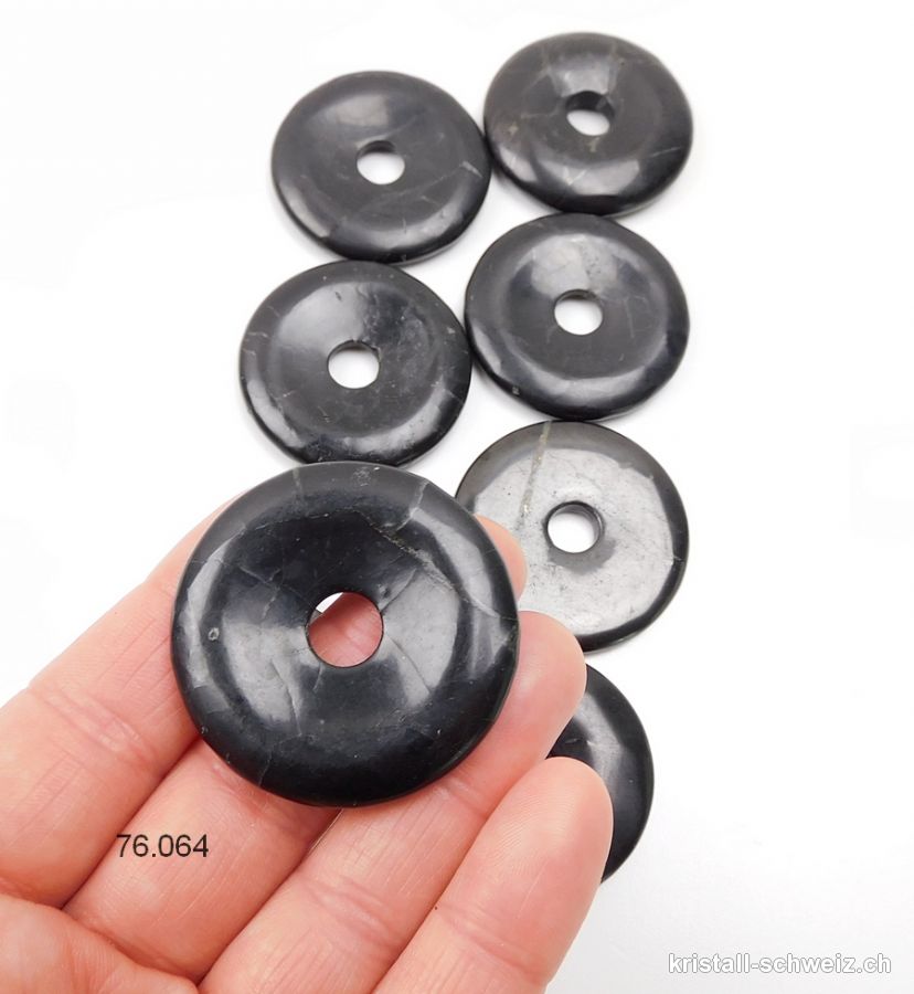 Schungit Donut 4 cm. AB-Qual. SONDERANGEBOT