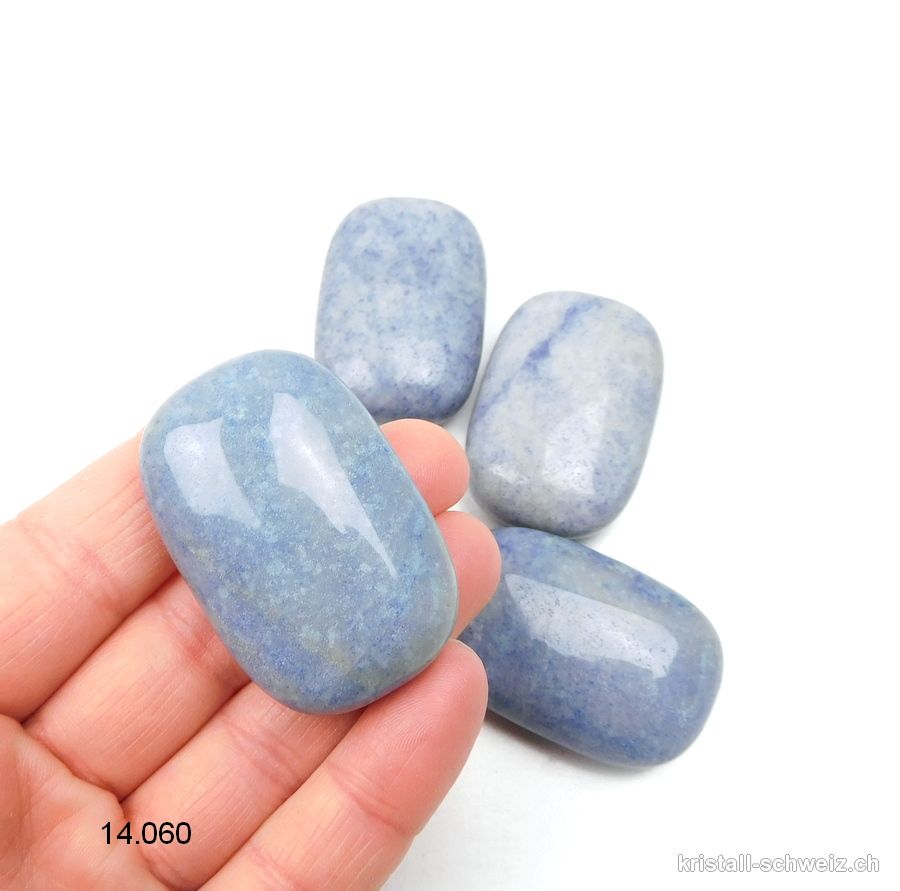 Quarz blau, Antistress rechteckig 4,5 x 3 cm