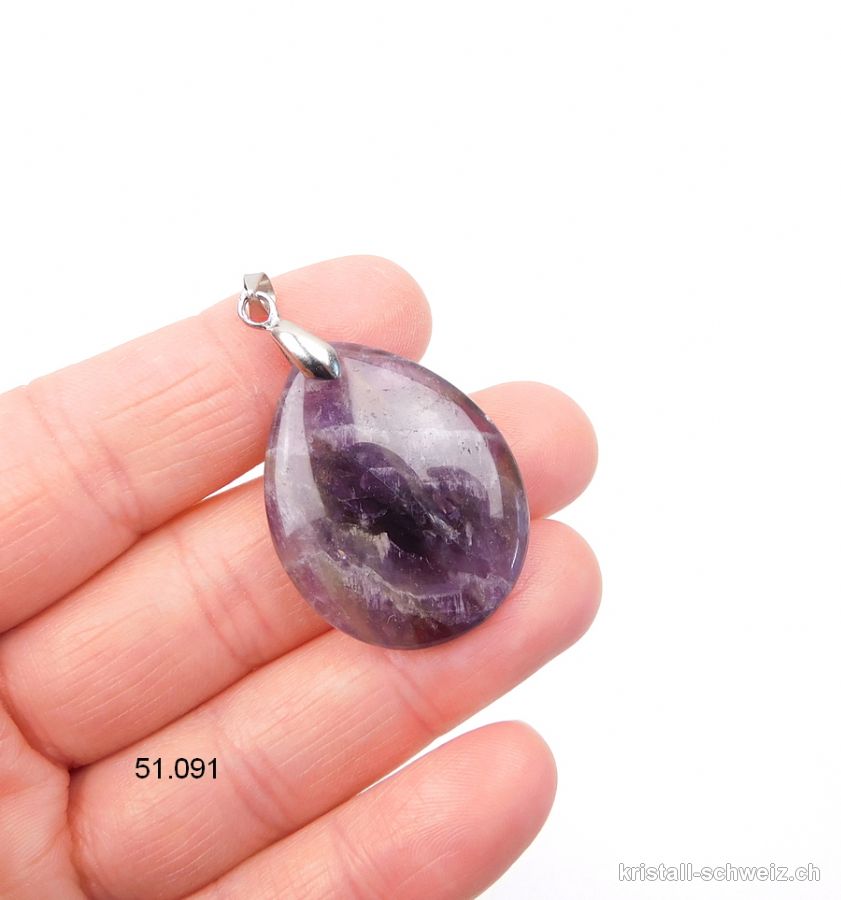 Anhänger Amethyst Tropfen mit Baum des Lebens 3 x 2,5 cm