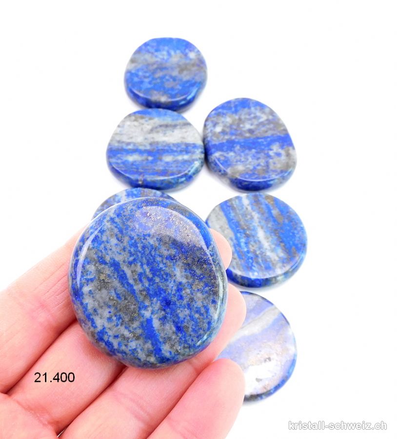 Lapislazuli flach 4 - 4,5 cm / 32 bis 40 Gramm. Grösse XXL