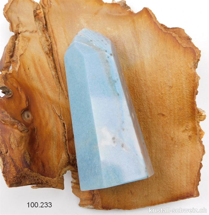 Blau Quarz mit Troilit, Obelisk 10 cm. Unikat 235 Gramm