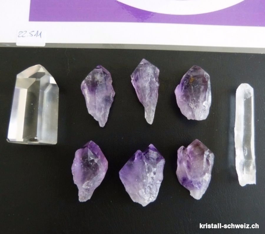 Flammen-Violet Reiki, Komplettset. Unikat mit Amethyst