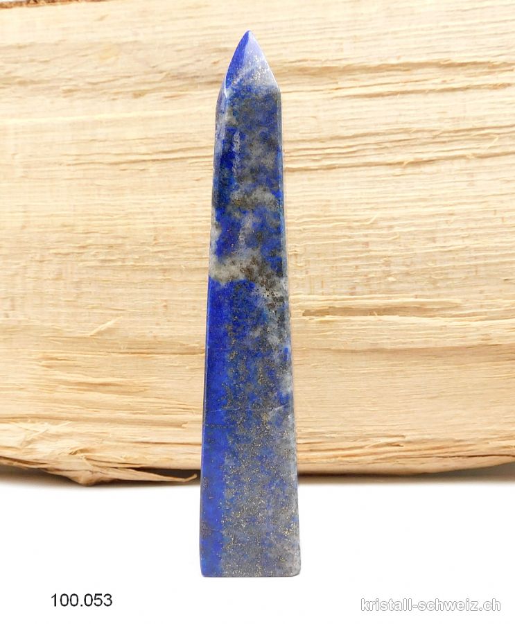 Lapislazuli natur auf Afghanistan, Obelisk 12,8 cm. Einzelstück 145,5 Gramm