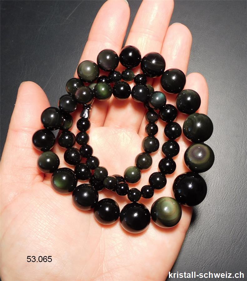 Halskette Regenbogen Obsidian 50 cm