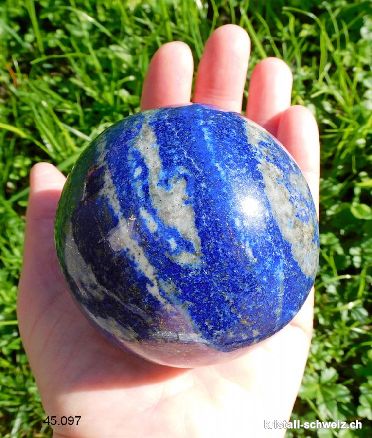 Kugel Lapislazuli 7,4 cm. Einzelstück 648 Gramm