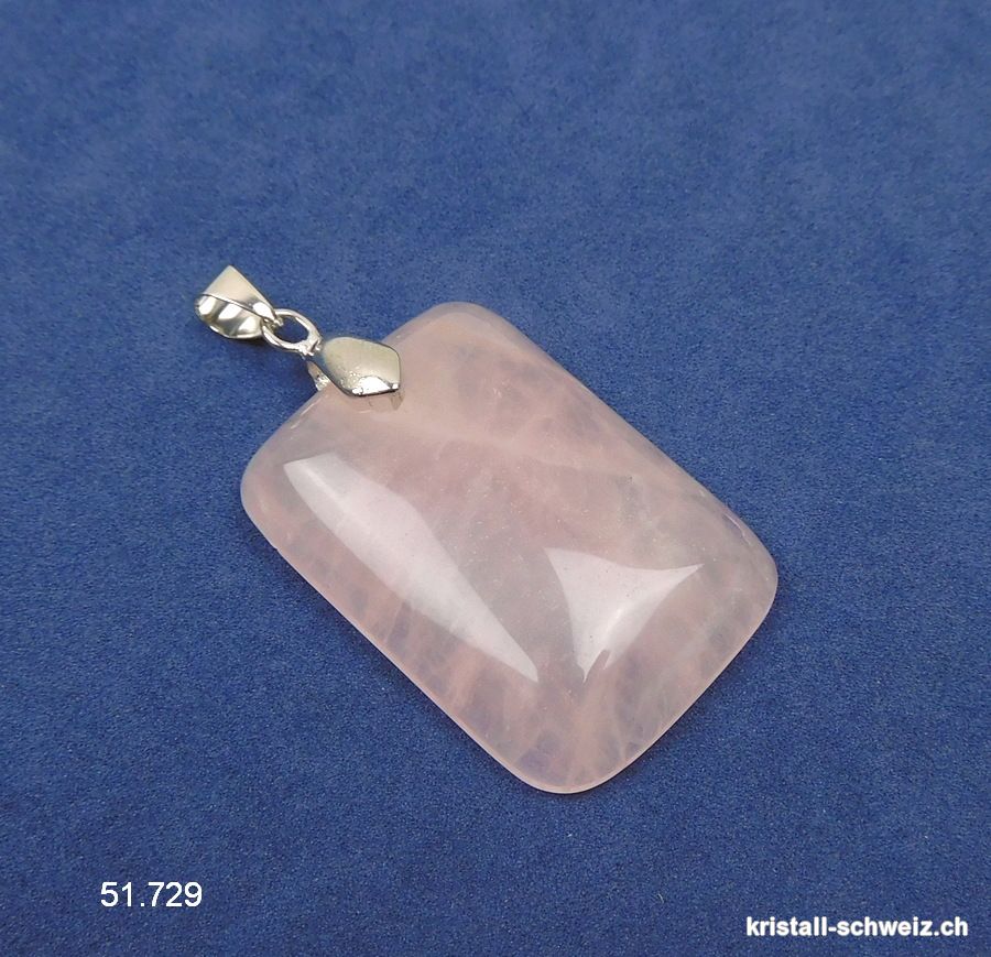 Anhänger Rosenquarz Cabochon an Metall-Clip abnehmbar