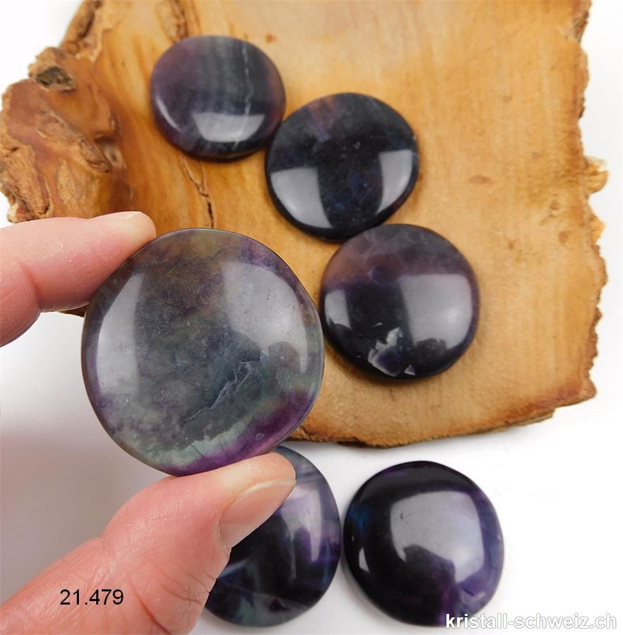 Fluorit violett flach 3 - 3,5 cm / 17 bis 23 Gramm