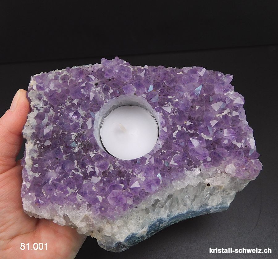 Windlicht Amethyst aus Brasilien. Unikat 1'350 Gramm