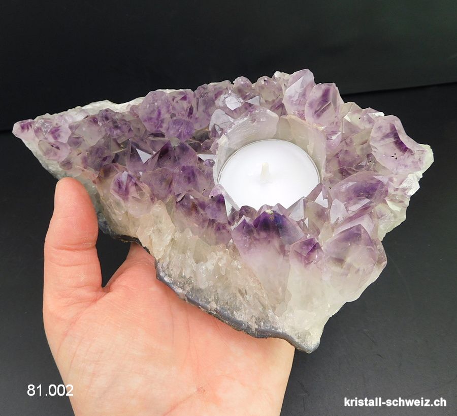 Windlicht Amethyst Brazil. Unikat 869 Gramm