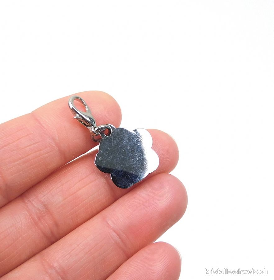 Charm Tierpfote SCHWARZ 1,6 cm, aus Metall mit Verschluss