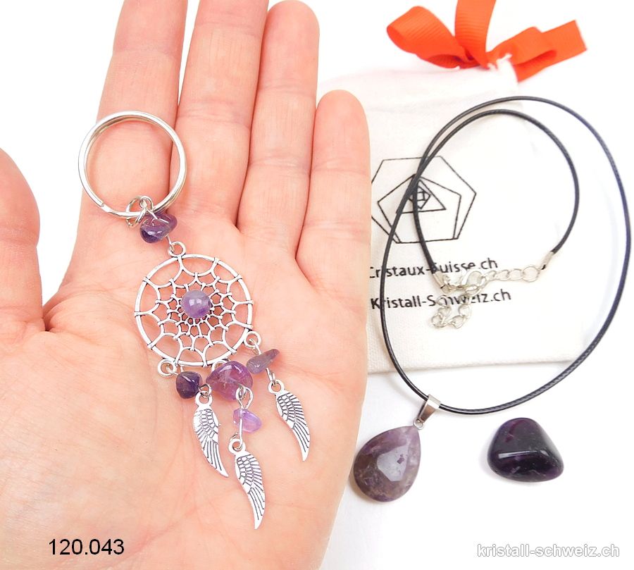 Set Amethyst - INNERER FRIEDEN. Sonderangebot mit Schlüsselanhänger