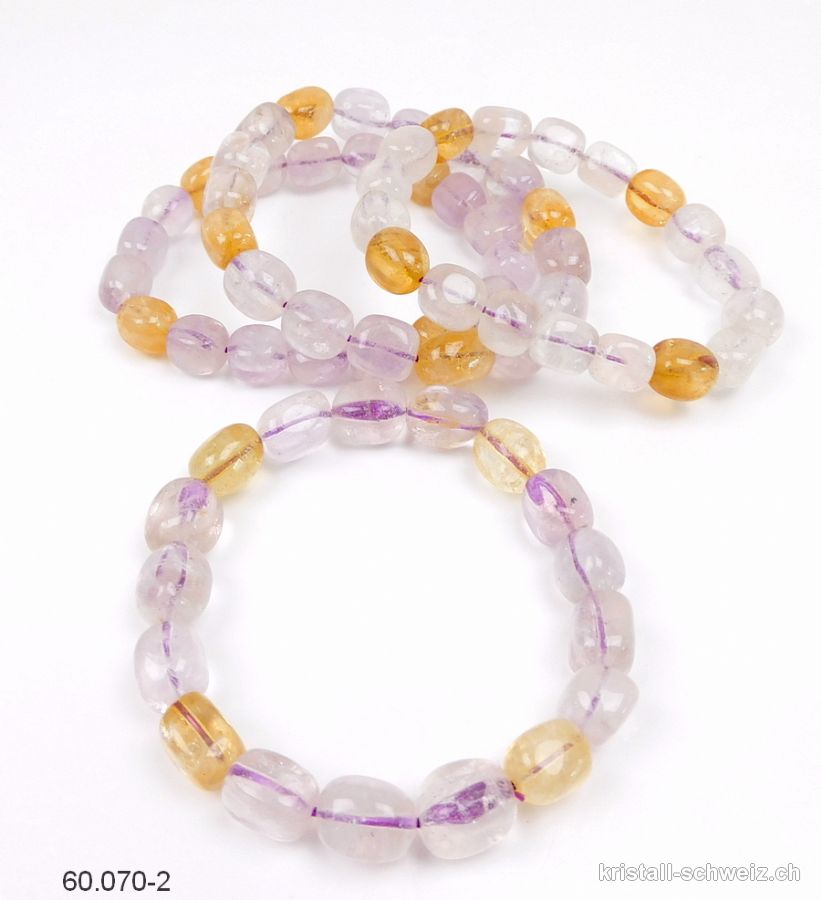 Armband Amethyst hell - Citrin 10-12 mm / 19,5 - 20 cm