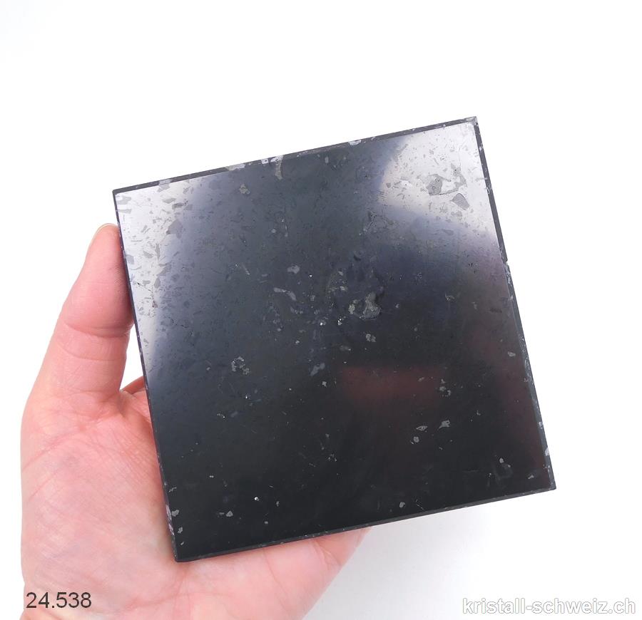 Schungit Platte quadratisch ca. 10 x 10 x 1 cm dick