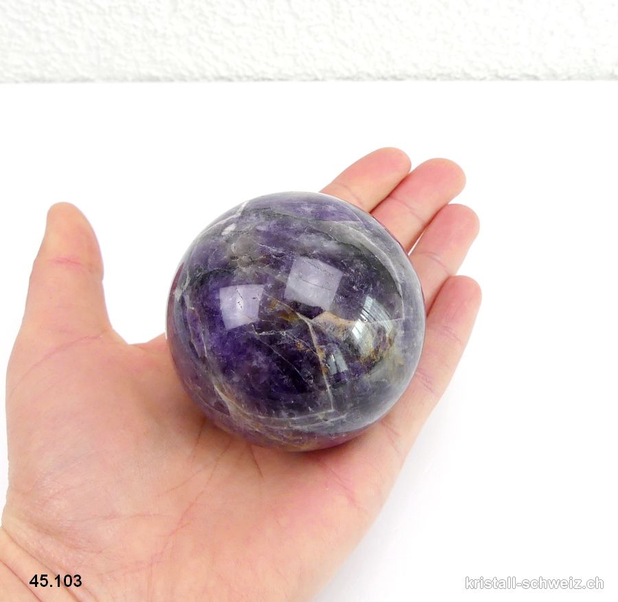 Kugel Amethyst-Quarz Ø 6,1 cm. Einzelstück 320 Gramm