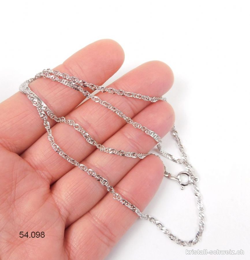 Verdrehte Kette aus 925 Silber, L.45 cm. RHODINIERT