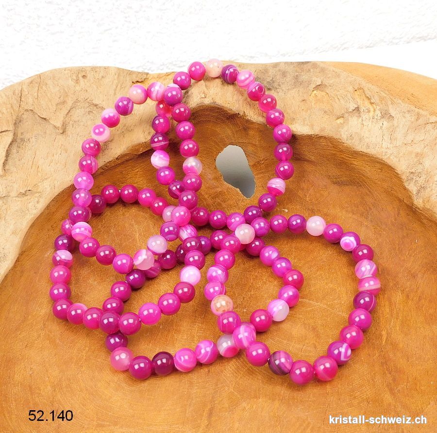 Armband Achat rose pink 8 mm / 18 - 18,5 cm