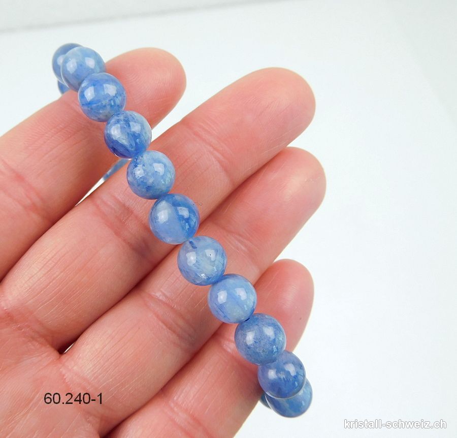 Armband Cyanit - Kyanit blau 8 mm / 18,5 cm. Unikat