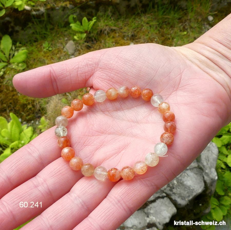 Armband Sonnenstein 7 mm, elastisch 17,5 cm