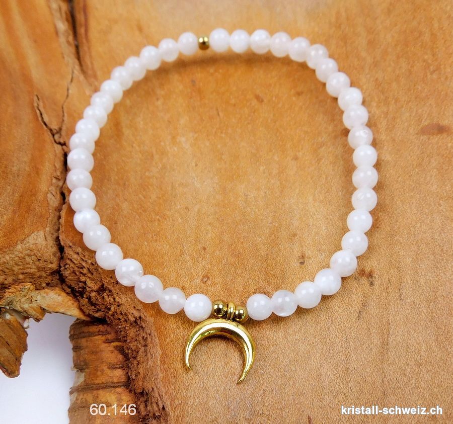 Armband Mondstein weiss 4 mm / 18 cm mit MOND