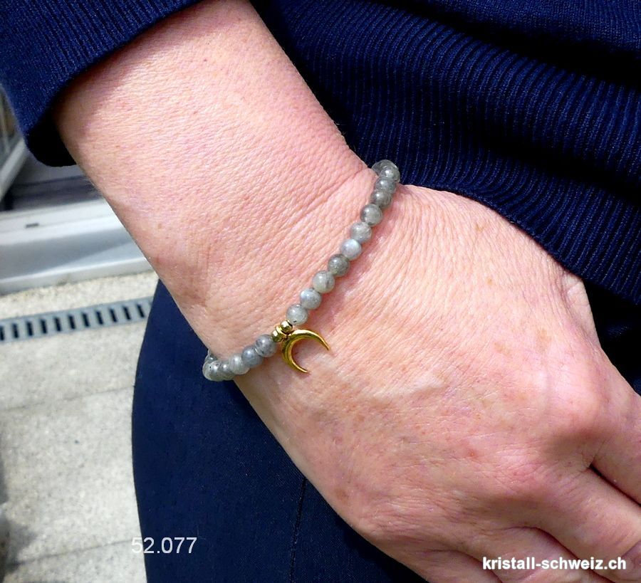 Armband Labradorit 5 mm / 18,5 cm mit MOND