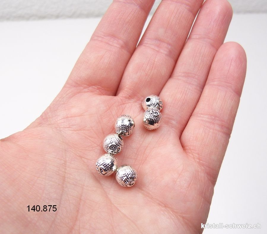 Zwischenteil OM aus Silbermetall 8 x 7 mm. Leicht oval-Kugel. SONDERANGEBOT