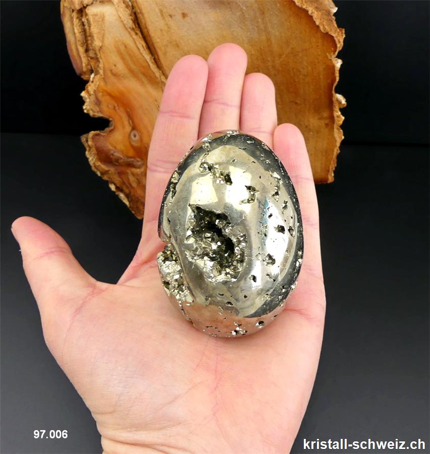 Eier Pyrit aus Peru 7 cm. Einzelstück 377 Gramm