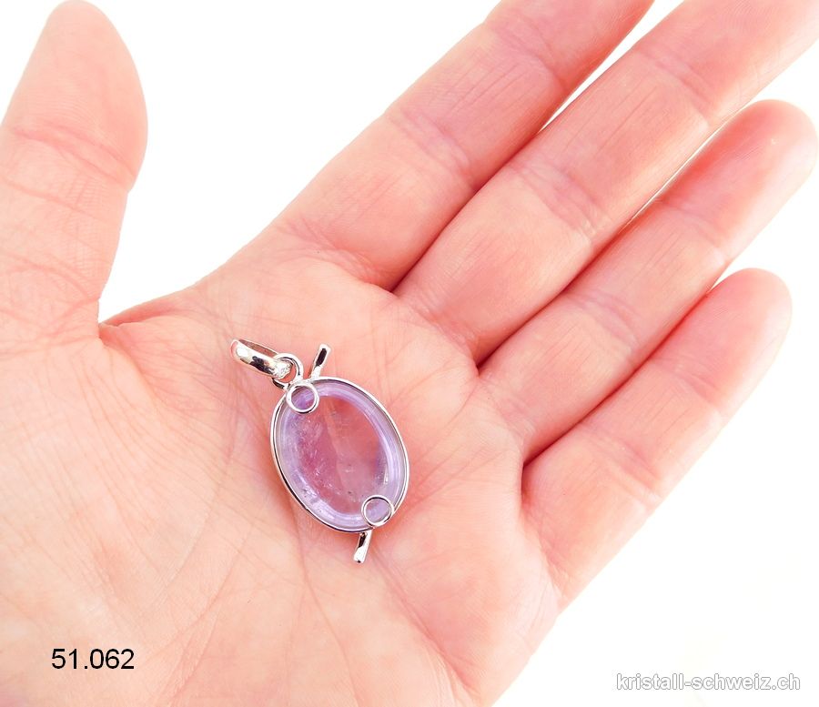 Anhänger Amethyst hell aus 925er Silber rhodiniert. A-Qual.