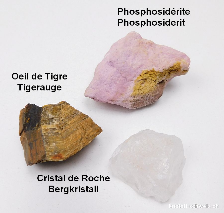 Entdeckungskiste mit 3 rohe Steinen